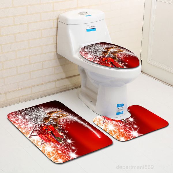 

a-eco friendly seat christmas set anti-slip bath mats washable lid bathroom accessories wc cover toilet