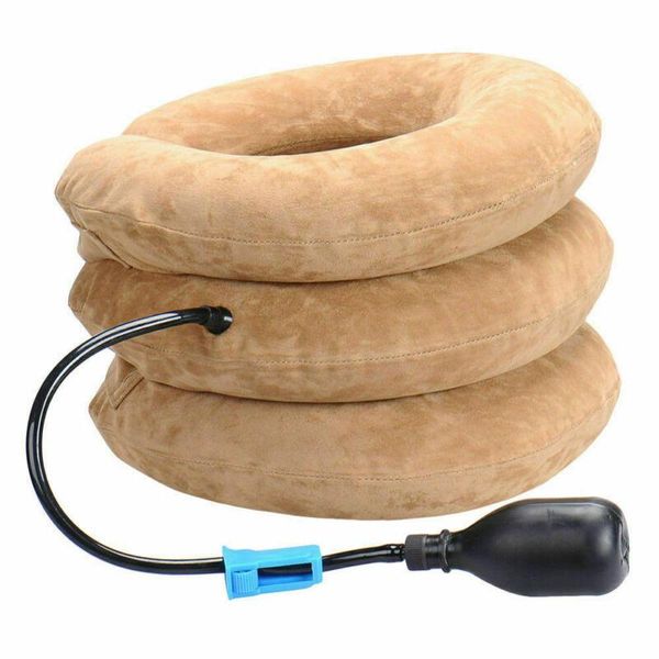 

inflatable pillow cervical neck traction device for easing