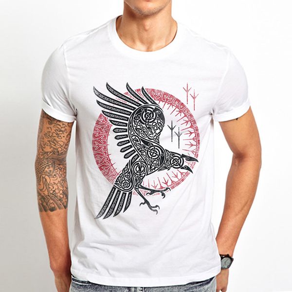

vikings ragnar raven symbol funny t shirt men summer new white casual homme cool tshirt streetwear sport hooded sweatshirt hoodie