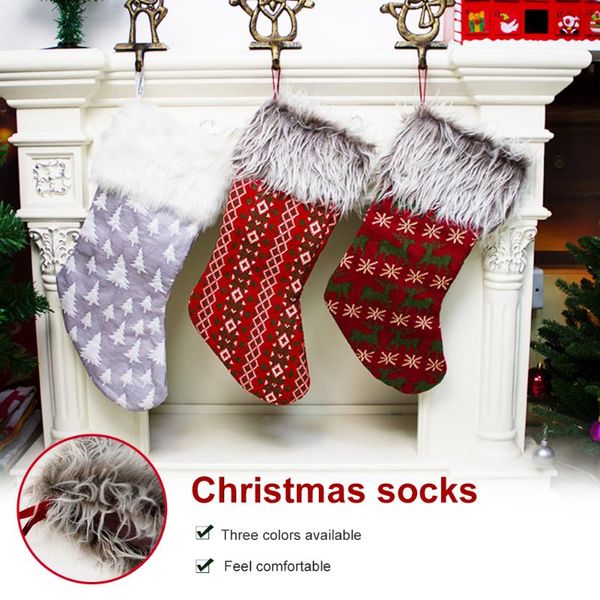 

new year 2021 gifts bag christmas stocking sock candy gift bag tree hanging pendant decor home navidad socks xmas tree decor