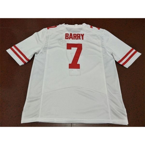 

3421 nebraska cornhuskers mohamed barry #7 real full embroidery college jersey size s-4xl or custom any name or number jersey, Black
