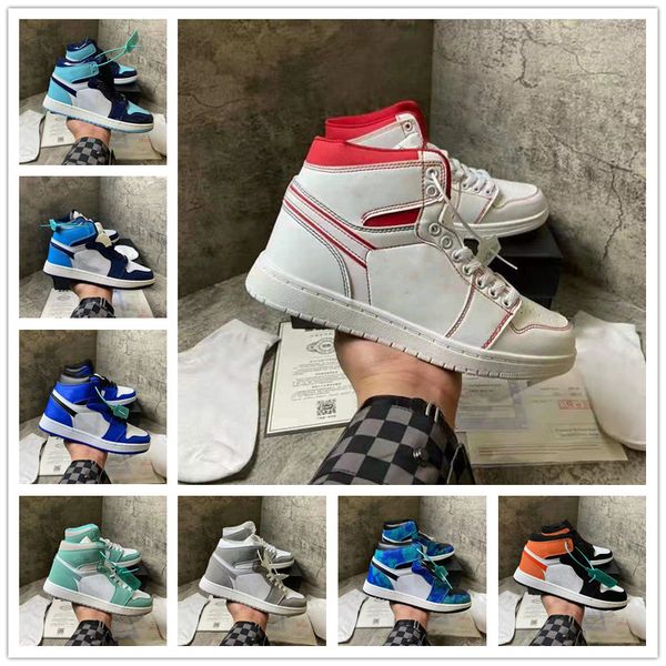 

shoes 2022 classic 1s high lace-up casual flats sneakers fashion design men women comfortable wear-resisting skateboarding sports shoe 36-44, Black