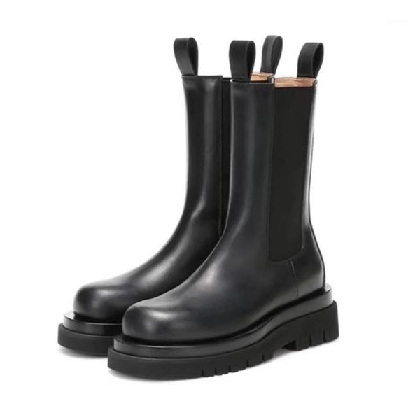 

boots 2021 ins women short star style comfortable soft sole elastic leather female knight autumn winter chunky shoes1, Black