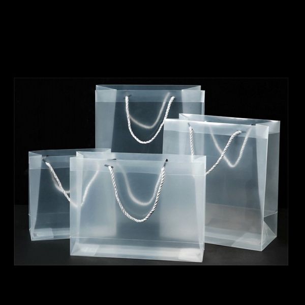 

clear pvc christmas gift bags frosted plastic transparent packing handbags party favors fashion waterproof sacks new arrival 1 88gc g2