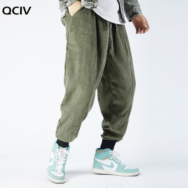 

men's pants corduroy winter harem men joggers sweatpants japanese streetwear trousers work mens 2021 m-3xl, Black
