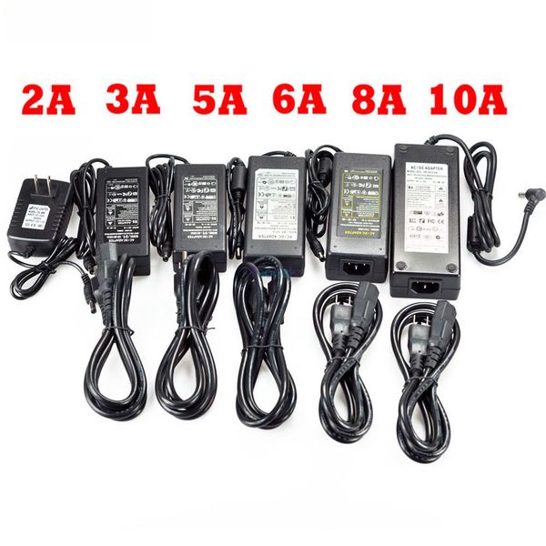 

power adapter ac 85-265v to dc 12v converter supply charger eu us au uk plug cable for led strip light