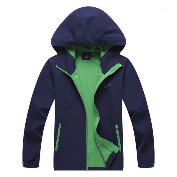 

outdoor jackets&hoodies autumn boy print soft shell breathable warm jacket zipper hat cardigan hiking assault1, Blue;black