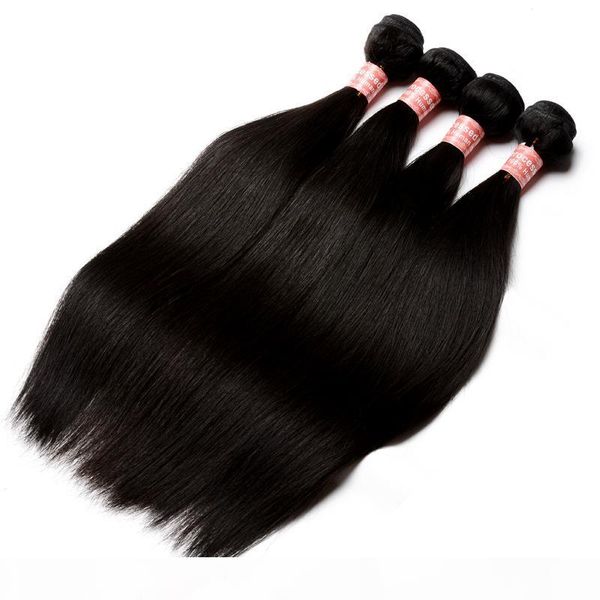 

brazilian virgin straight hair weave bundles deals honey queen hair products 100% human hair weaving extensions, Black