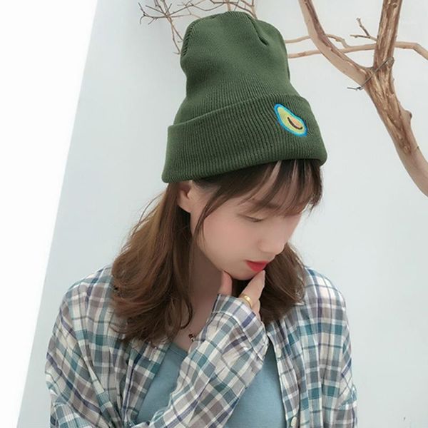 

knitted beanies hats 2020 new autumn winter warm hat hip hop style avocado embroidery caps1