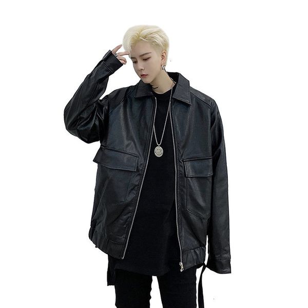 

autumn 2021 men's thin new pure leather sleeve long jacket fashion young clothes nyh8, Black;brown