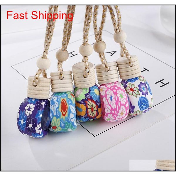 

8ml hanging car perfume floral bottle fragrance diffuser bottle air freshner empty glass essential oil bottle car ac qylfki nana_shop, Silver