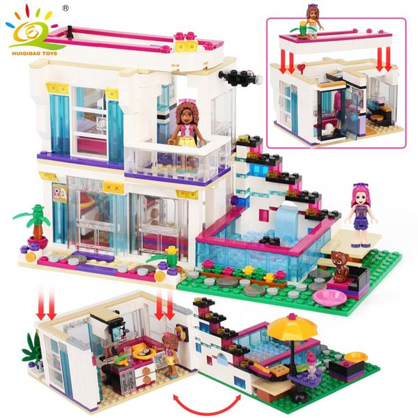 

huiqibao pop star girl livis house building blocks friends for girls city bricks set educational toys for children sqckkx pingtoy
