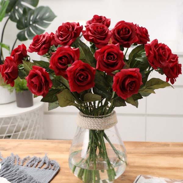 

10pcs wanjun artificial fake rose bouquet wedding home decoration plastic flower dried flowers marriage decorative ornament
