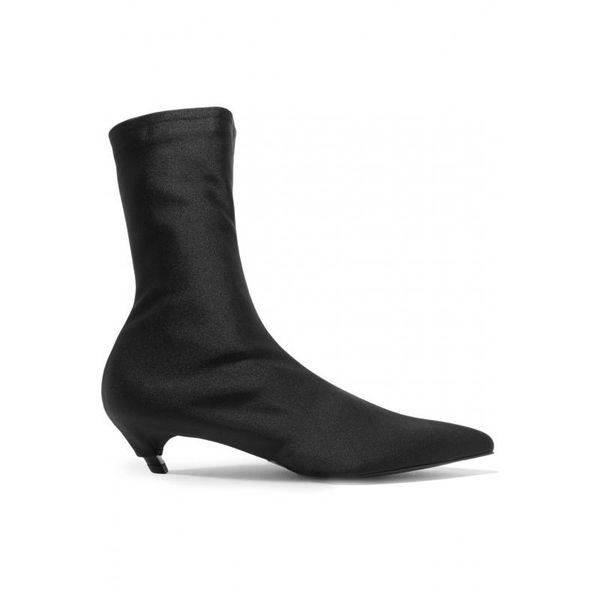

boots pointed toe stiletto elastic socks fashion ankle female high heels shoes women botines mujer femmes chaussures, Black