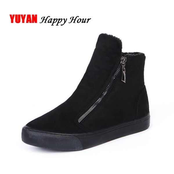 

2020 winter snow boots women winter shoes zip warm plush for cold winter fashion women's boots sweet ladies brand ankle botas c1011, Black;white