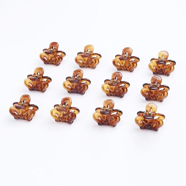 

клипы 12шт аксессуары для волос для женщин девушки волос зажим акриловые шпильки волос младенца краб когти браун лук корона цветок barrettes, Black;brown