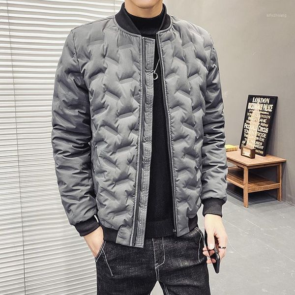 

fashion men's silk-like cotton jackets duck warm business winter clothing casual coat male parka overcoat gray black green1