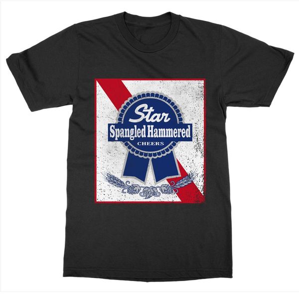 

new men's star spangled hammered t-shirt july 4th independence patriot america usa pabst tee shirt sport hooded sweatshirt hoodie