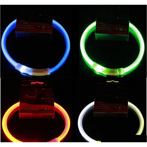 

usb charge pets dog collar led outdoor luminous safety pet dog collars light adjustable led flashing puppy collar pet supplies dbc s7dvm
