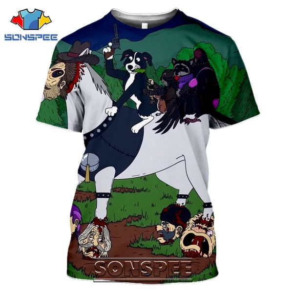 

mr pickles anime satan evil 3d print shirts humor comics anime men clothing