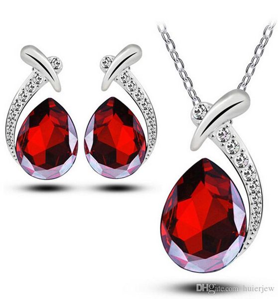 

bridesmaid jewelry cute wedding earings australian crystal jewellery silver necklaces pendants party jewelry sets