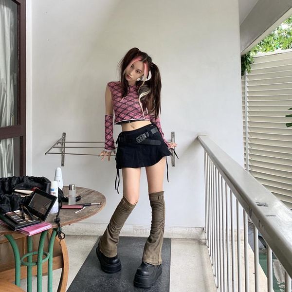 

skirts gothic harajuku vintage low waist mini pant skirt black punk skull waistband denim culotte fashion short cool girl