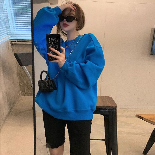 

autumn 2020 new chic loose wear round neck student sweater long sleeve korean plain pullover for women