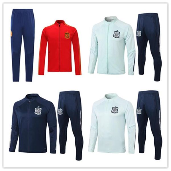 

2020 spain jacket tracksuit camiseta españa ramos paco alcacer morata thiago saul fabregas 2020/21 football jacket training suit, Black