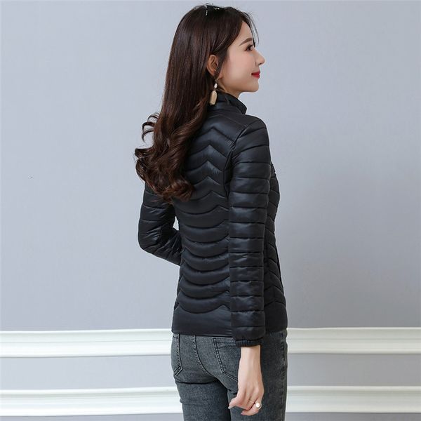 

2021 new female winter coat yellow pink l-4xl plus size gold new korean autumn short skinny down cotton women's jackets b8qv, Black