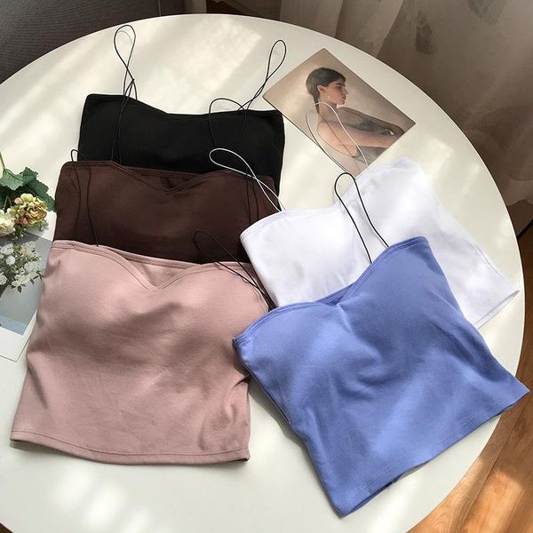 

beauty vest machine camisole women's wear take sleeveless cropped spaghetti shoulder bandeau, Red;black