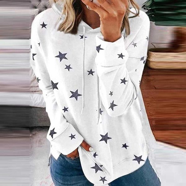 

star hoodies women winter clothes hooded long sleeve fashion printed warm sweatshirt streetwear oversized hoodies sudadera mujer, Black