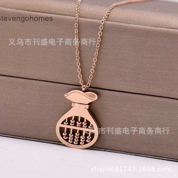 

lock titanium steel small gold abacus love net red necklace, Silver