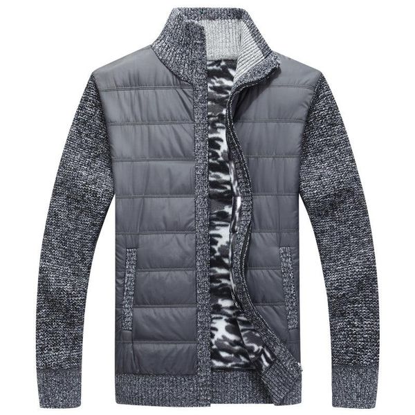 

winter men's fleece sweater coat thick patchwork wool cardigan muscle fit knitted jackets fashionable male clothing for autumn, White;black