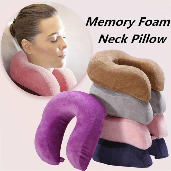 

pillow u-shape travel soft slow rebound neck solid cervical healthcare bedding car massage1