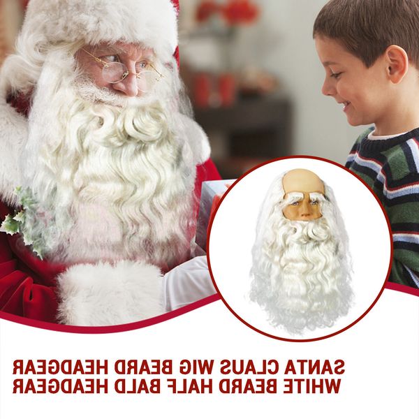

beard fake headgear combination wig santa claus headdress christmas mask 40*