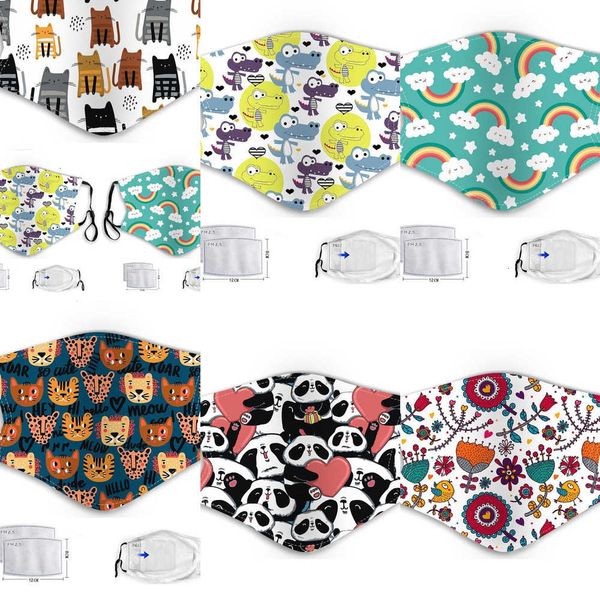 

kids cartoon 2 pm2.5 masks filters face with anti-fog haze dust protection reusable washab09ye 7nz0 7gpu