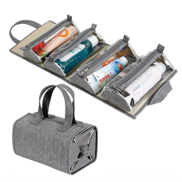 

cinwl new fashion portable roller shutter detachable storage capacity cosmetic open large bag portable double storage washing bag gevzr