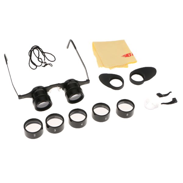 

2.5x-15x adjustable glasses binocular low vision telescope with 5 size lens