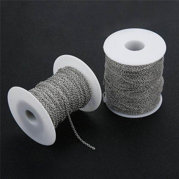 

10m/lot width 2/2.5mm silver tone stainless steel metal link chain for bracelets metal necklaces chains bulk diy jewelry making
