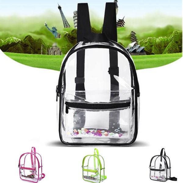 

fashion women backpack transparent versatile student bags youth pvc backpacks waterproof travel school bag c0125