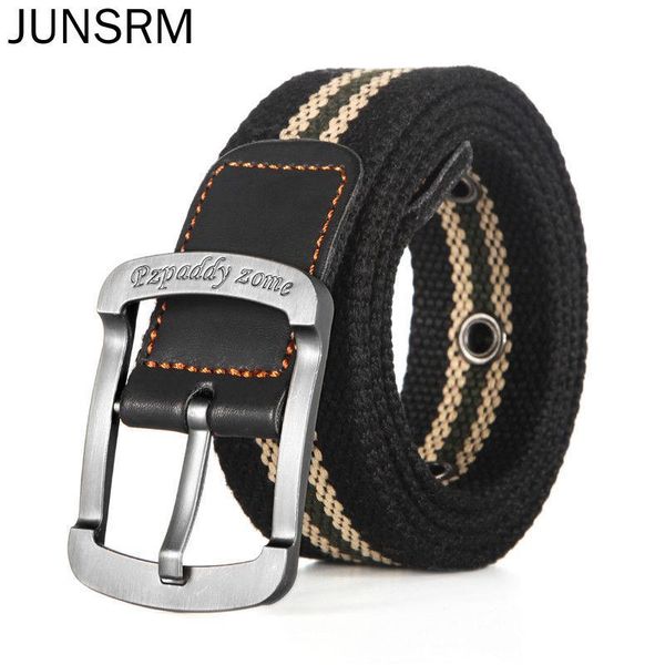 

junsrm belt men pin buckle belt casual belts for women luxury outdoor tactical canvas, Black;brown