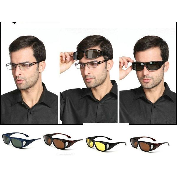 

sunglasses mincl/night driving nice over wrap around glasses lxl, White;black