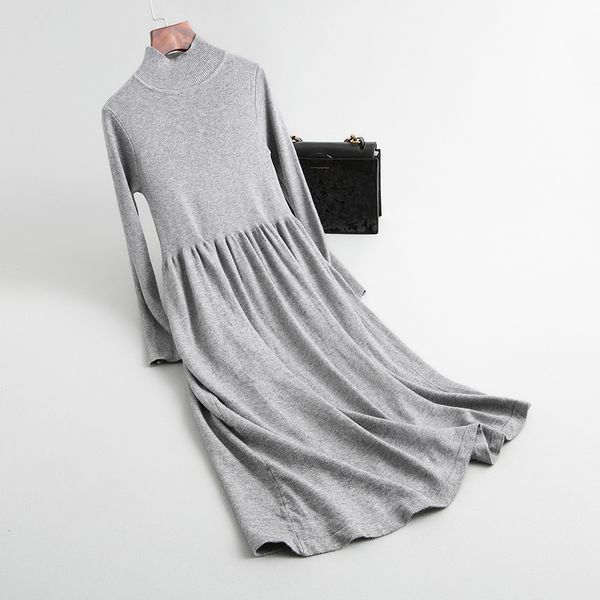 

2021 new turtleneck collar sleeve women long pullovers knitting autumn sweater tricot pull femme jtod, White