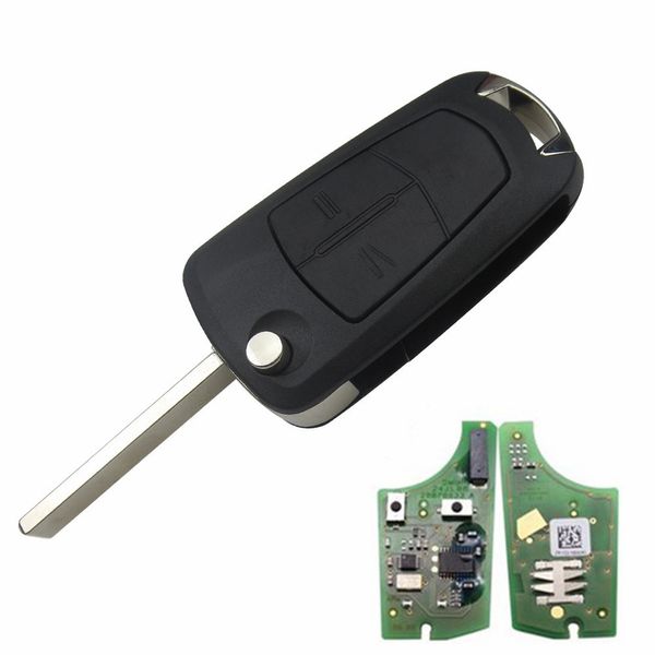 Chiave remota a 2 pulsanti con chip 7941 pcf7946 434 mhz per chiave auto opel corsa d