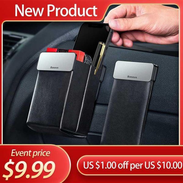 

baseus car storage bags leather car seat organizer universal cell phone pouch magnet collecting pocket auto interior accessories1