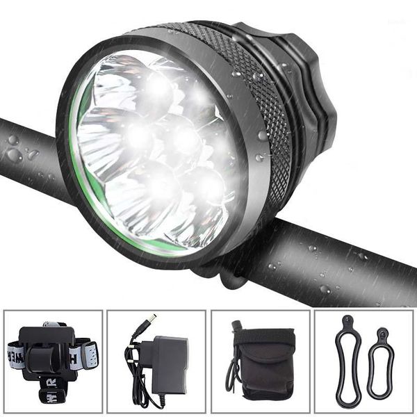 

bike headlight 10000 lumen bicycle light 7* xml t6 cycling led mtb bike front light + rechargeable 18650 battery pack1