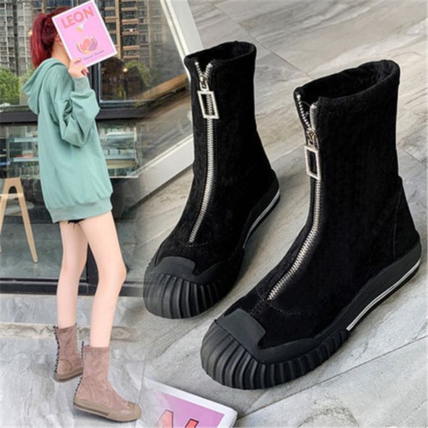 

new autumn 2021 wild only shoes warm elastic women's thin boots y7m8, Black
