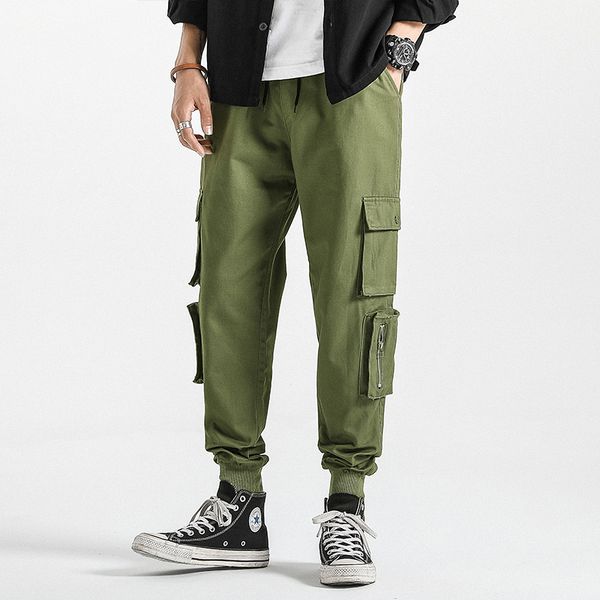 

2021 new hip hop streetwear sport spring harem rock load grey male cargo black fashionable runners skate pants vpq1
