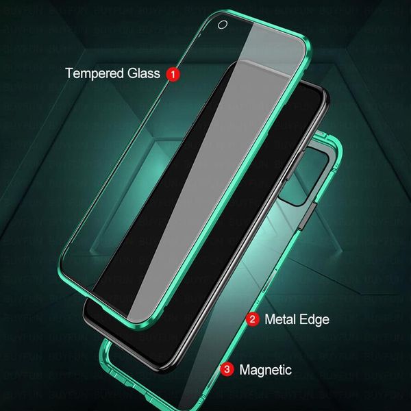 

360 full cover magnetic case for samsung galaxy a21s m31 a51 a71 a31 a11 a41 double sided tempered glass pho qylnjf