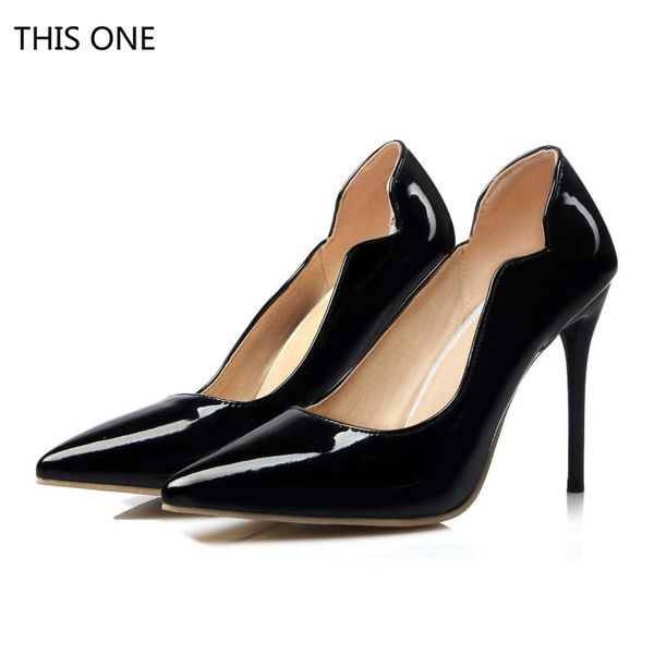 

dress shoes sell women high heel basic model pumps lady pointed toe wedding pink red handmade size 34-47, Black